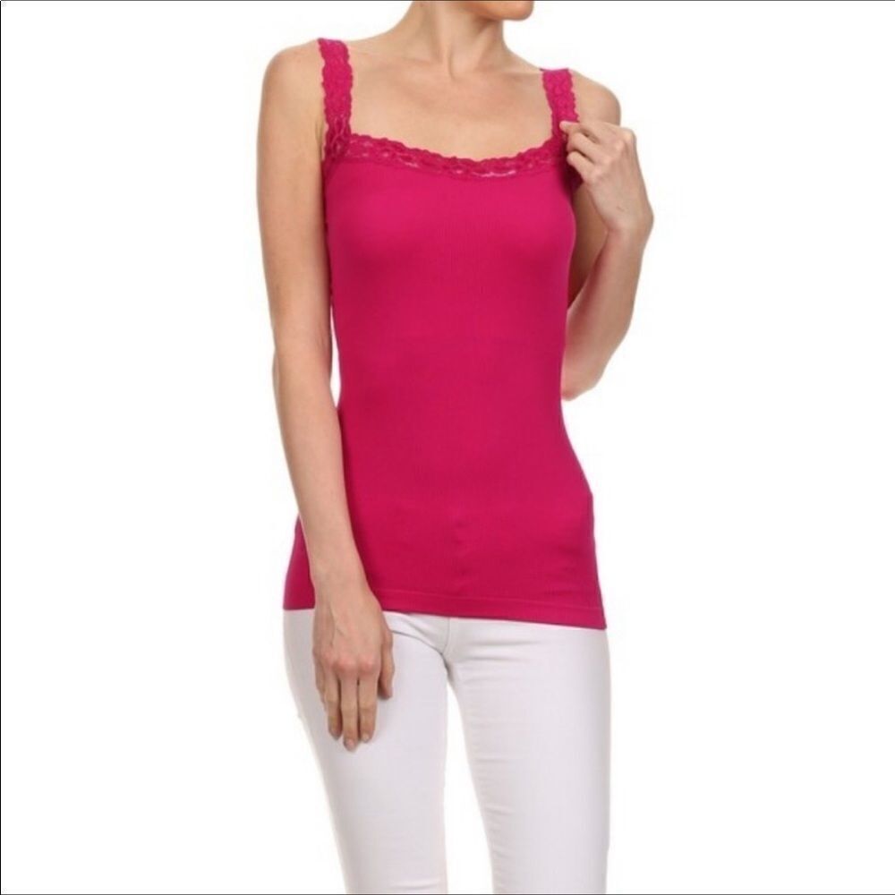 Hot pink stretch tank